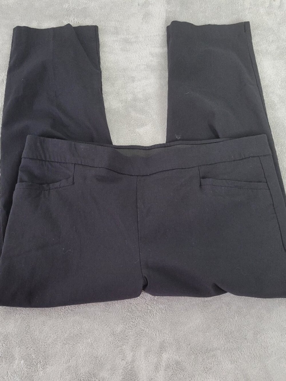 Avenue Womens 18 Capri Pants Black Pull On Straight Leg Elastic Waist BLA53E